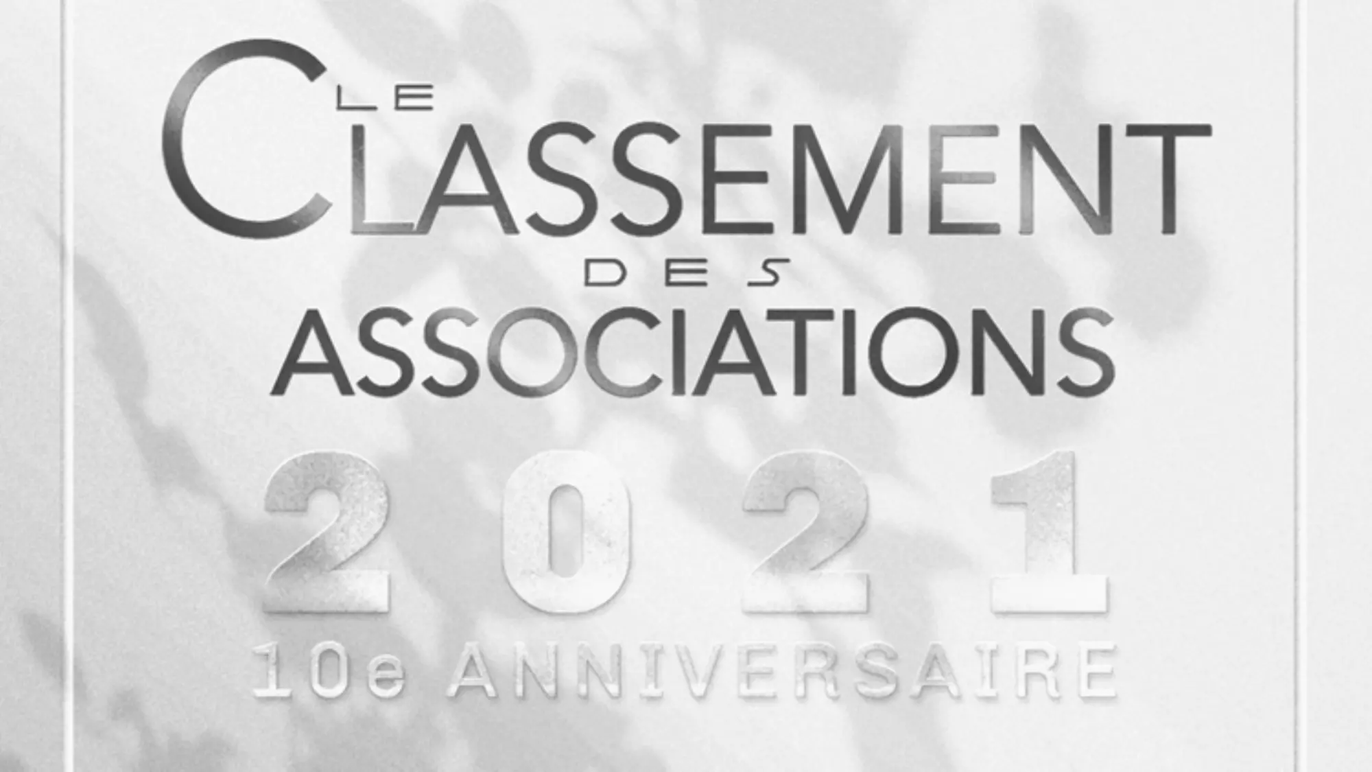 Image d'illustration avec écrit 'Le Classement des Associations 2021, 10e anniversaire'